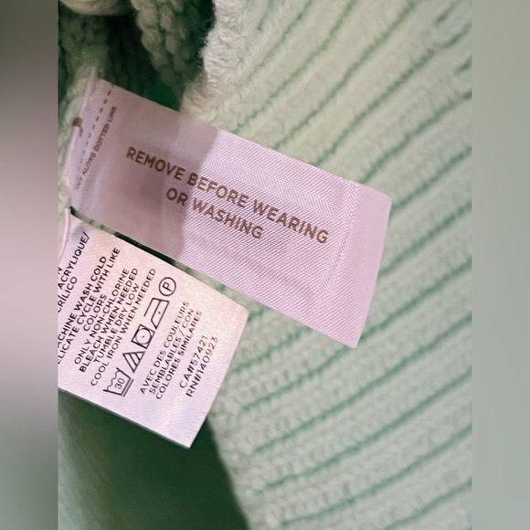 LOFT Mint Green Chunky Knit Sweater, size L Orig $65 Relaxed Layering - Picture 7 of 7